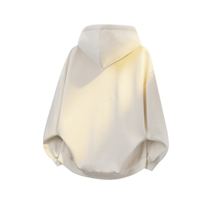 Sudadera con capucha extragrande personalizada para mujer, estilo vintage con estampado floral, forro interior, cremallera completa, color crema, de tejido grueso, informal. - Product Image 2