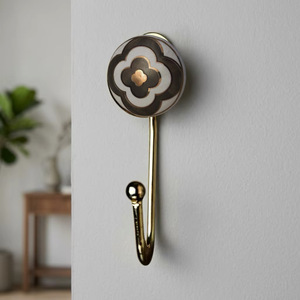 Modern Ceramic + <b>Metal</b> Waterproof Eco-Friendly Vintage Wall Hook with Single <b>Coat</b> <b>Hanger</b> for Clothing - Product Image 1