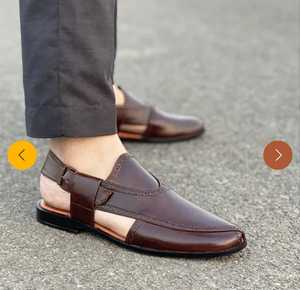 Sandalias de Cuero Genuino Marrón para Hombre, con Correa en T, Punta Puntiaguda, Cierre de Hebilla, Estilo Clásico, para Todas las Temporadas - Product Image 2