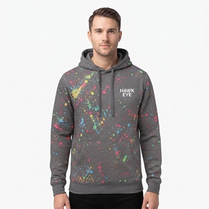 Men's Full Print Sublimation <b>Hoodie</b> Breathable Polyester Cotton Sweatshirt Sportswear with Pockets for Gym <b>Running</b> Training - Product Image 5