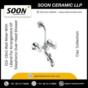 ก๊อกน้ำเซรามิก Soon Ceramic 215 แบบติดผนัง 3-in-1 สแตนเลส พร้อมก้านงอแบบ L และ 3 หัวจ่ายน้ำ สำหรับใช้ในห้องน้ำ - Product Image 6