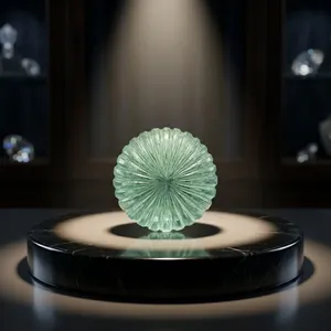 Mugalart - Gema Suelta Tallada en Forma de Melón de Amatista Verde, Mineral Natural de 35x35 mm y 14 g para Joyería, Procedente de Rajasthan - Product Image 2