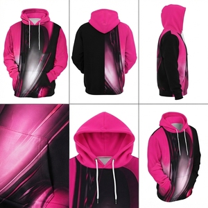 Sweat à capuche zippé streetwear personnalisé en polaire douce avec broderie 3D, design imprimé, décontracté pour l'automne, 100 % polyester - Product Image 4