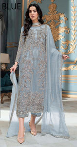 Vente flash - Design exclusif - Salwar Kameez en organza lourd brodé - Polyester - Vêtements de fête - Haute qualité - Prêt-à-porter pour femmes - Product Image 5