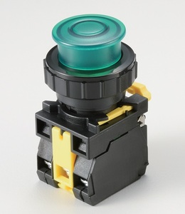 Interrupteur à bouton-poussoir rond vert 10A 250V à bornes à vis entièrement éclairé pour contrôle industriel - Product Image 1