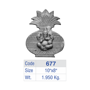 Purna Kalash Aluminum Wall Mounted Statue Cast <b>Iron</b> Ganesha Pot Fence Insert Luxury Villa Entryway Guardrail Mangal Kalasha Sign - Product Image 1