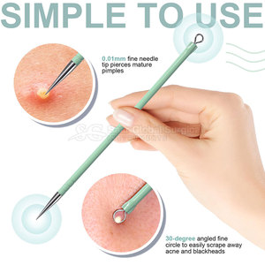 Extractor de Comedones Profesional Premium de Acero Inoxidable, Diseño Ergonómico con Agarre Cómodo y Acabado de Calidad para Uso Facial - Product Image 3