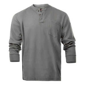 T-shirts de style FR Henley gris foncé résistant aux flammes vêtements de travail en taille 4X-Large - Product Image 1