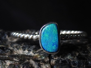 Australian Doublet <b>Opal</b> Classic Bezel Setting <b>Ring</b> 925 Sterling <b>Silver</b> 6.5US Size Handmade Wedding Party Gift for Her - Product Image 2