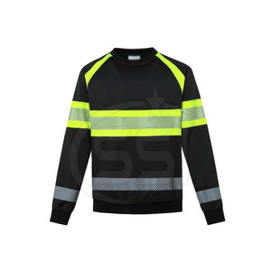 Weather Resistant Water Proof Safety Sweatshirt ANSI Class 2 High Visibility Workwear Customized Logo <b>LED</b> Flash for Outdoor Use - Product Image 2
