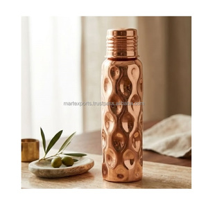 Authentic <b>copper</b> <b>bottle</b> made for storing drinking water safely while supporting traditional health practices - Product Image 3
