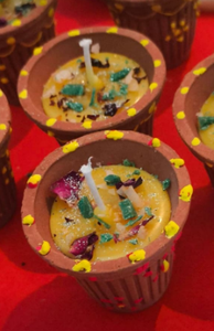 Pot en verre en terre cuite écologique fait main traditionnel indien pour bougie parfumée, faible MOQ pour la décoration intérieure et les fêtes - Product Image 3