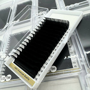 Wholesale Handmade Eyelash Extension Trays Matte Black Cashmere Silk Lashes Natural Soft Even Spread <b>Fan</b> for Professional Use - Product Image 3