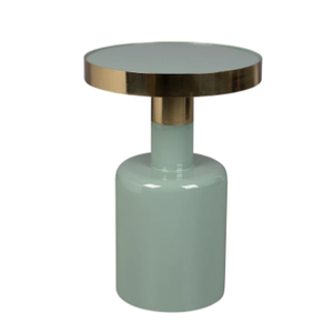 Mesa de Centro Vintage de Aluminio, Mesa Auxiliar y de Centro Redonda con Pedestal para Sala de Estar, Dormitorio, Hotel, Muebles para el Hogar - Product Image 4