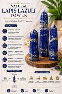 Obelisco de Cristal de Lapislázuli, Torre de Piedra Pulida para Decoración del Hogar Feng Shui, Pieza de Colección - Product Image 3