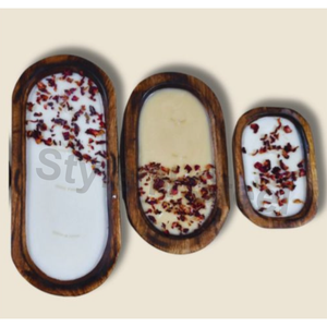 Bougie en forme de bateau en bois, bougies chauffe-plat parfumées pour Noël, Pâques, anniversaire, Saint-Valentin, Diwali, bars, fêtes - Product Image 3