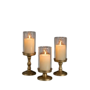 Blown Glass Candleholder with <b>Black</b> Metal Base for Home Decoration Heat Resistant Design Metal Glass Votives Candle Holder - Product Image 4