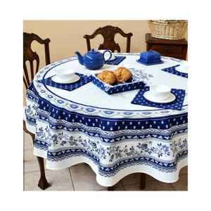 Floral Lightweight Custom Greyish Woven 100% Cotton GOTS Certified Embroidered Classic Home <b>Tablecloth</b> 60x120 Inches Year-Round - Product Image 6