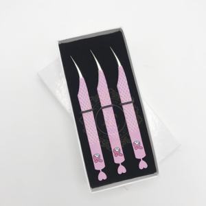 Meilleure vente pince à épiler d'isolation cœur sur le fond pince à épiler à motif de diamant avec emballage en boîte pince à épiler en acier inoxydable durable - Product Image 2