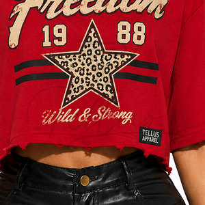 Best Design Women's <b>Crop</b> <b>Top</b> T-Shirt Slim Plain Casual Fitness Wear Printed Fabric Wholesale Supply Women <b>Crop</b> T-Shirts - Product Image 5