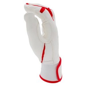 ถุงมือตีเบสบอลสำหรับผู้ใหญ่ สีขาวแดง หนังแท้ ระบายอากาศได้ดี จับกระชับ ปรับสายรัดข้อมือได้ ผลิตโดยโรงงาน OEM สำหรับกีฬา - Product Image 6