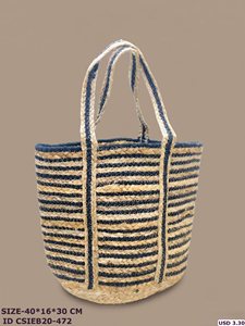 Yellow And <b>White</b> Striped Straw <b>Tote</b> <b>Bag</b> Bohemian Summer Beach Women's Handbag Open Top Design handmade braided <b>tote</b> <b>bag</b> - Product Image 2