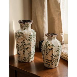 High Standard Quality 8-16 Inches Exquisite Durable <b>Ceramic</b> <b>Vase</b> With Floral Pattern Tabletop Decor Shabby Chic Style - Product Image 5