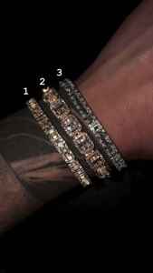 Gold Lab Grown Diamond Baguette Tennis Bracelet Men's Luxury <b>Mosaic</b> Link Wristlet IGI Certified All Occasion - Product Image 5