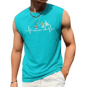 เสื้อกล้าม RexFit Sports ทรงโอเวอร์ไซส์ ผ้าโพลีเอสเตอร์ทอแบบวินเทจ ระบายอากาศได้ดี คอกลม สำหรับผู้ชาย สไตล์สตรีทแวร์ เสื้อผ้าออกกำลังกาย ลายตัวอักษร - Product Image 5