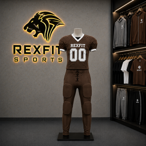 Ensemble de maillot et pantalon de football américain unisexe Rexfit, sublimé, respirant, en mesh, col en V, sans manches, évacuant l'humidité, élastique - Product Image 4