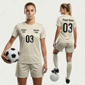 Conjunto de Uniforme de Fútbol Femenino, Jersey y Pantalones Cortos, Alto Rendimiento, Transpirable, Secado Rápido, 100% Poliéster, Nombre del Equipo Personalizado, Equipación del Equipo - Product Image 2