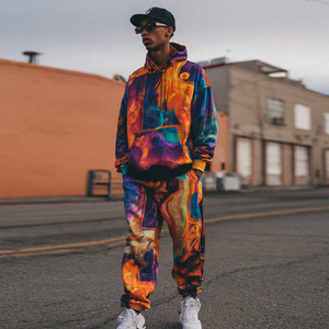 Ensemble de survêtement de jogging par sublimation pour homme, avec sweat à capuche et pantalon de jogging imprimés sur mesure, idéal pour l'hiver - Product Image 2