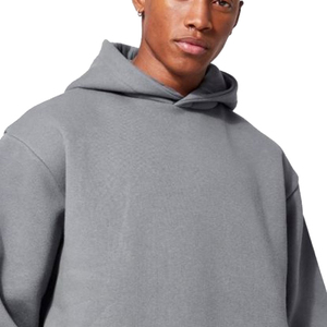 <b>Men's</b> <b>Grey</b> Hooded Pullover <b>Sweatshirt</b> By KALEEM QUALITY WEAR 100% Cotton Fleece Regular Fit Casual Autumn Wear - Product Image 3