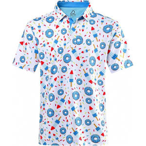 Camiseta de Golf de Manga Corta para Hombre de Alta Calidad, con Estampado Deportivo, Spandex/Poliéster, Absorbe la Humedad y Previene la Formación de Bolitas - Product Image 5