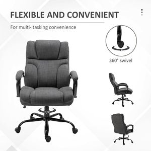 Sedia da Ufficio Direzionale Grande e Alta, Capacità 227 kg, Grigio Scuro, Altezza Regolabile, Ruote Girevoli, Base in Nylon, Certificata BIFMA - Product Image 5
