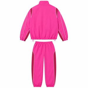 Custom Winter Nylon Hooded Tracksuit Zip-Up <b>Jacket</b> Joggers Set Tricot Warm Casual Sportswear Windbreaker Waterproof Eco-Friendly - Product Image 2