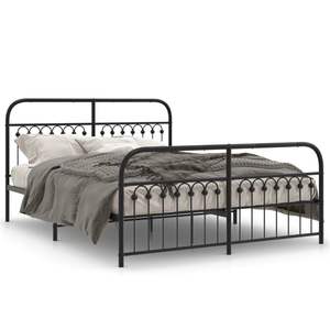 Base de Cama King Size de Acero Negro, Estructura Metálica Rectangular Resistente - Product Image 1