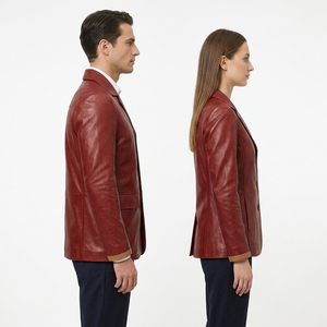 Vintage Oversized Unisex <b>Leather</b> <b>Blazer</b> PU <b>Leather</b> <b>Blazer</b> <b>Jacket</b> Genuine <b>Leather</b> <b>Blazer</b> Wholesale Manufacturer - Product Image 3