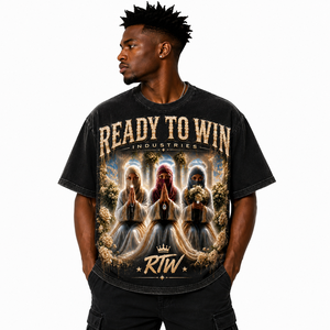 T-shirt noir pour homme Ready To Win Industries, manches courtes, col rond, imprimé, coupe décontractée, longueur normale, coton tissé - Product Image 6