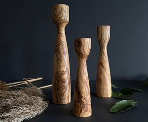 Handmade Wood Candle Holders | Wooden Holiday Decor Candle <b>Stand</b> By B H Brothers - Product Image 3
