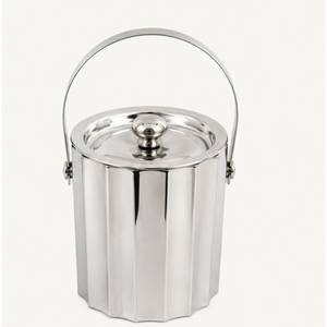 Seau à glace de luxe en acier inoxydable cannelé avec couvercle, double paroi isolée, pour vin et champagne, tendance barware - Product Image 5