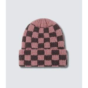 Bonnet en tricot côtelé à motif d'échecs noir artisanal Jilani pour l'extérieur avec doudounes - Product Image 4