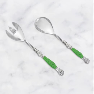 Modern Metal Salad Server Set With Sleek Design Stainless Steel Serving <b>Spoon</b> And Fork For Kitchen Dining <b>Table</b> Use - Product Image 1