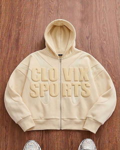 Sweat-shirt à fermeture éclair pour homme CLOVIX SPORTS, 100% coton, fermeture éclair intégrale, logo personnalisé, vêtements de sport doux et respirants - Product Image 4