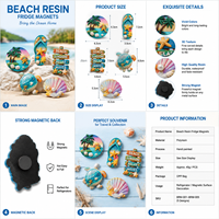 Imán de Recuerdo Personalizado, Recuerdo Turístico de Playa, Decoración de Resina de Poliéster, Imán para Refrigerador