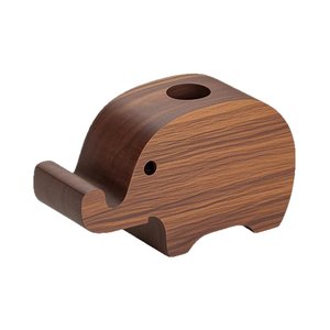 2-in-1 Modern Wooden Elephant Ornament Phone Stand Pen Holder <b>Small</b> Bamboo Calendar Office Organizer Desktop Decorative Item - Product Image 4