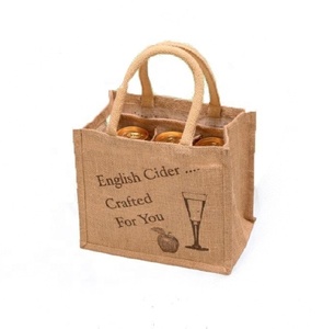 Bolsa de vino con cordón de Yute natural para una botella, bolsa de regalo de arpillera ecológica reutilizable para eventos, fiestas y uso promocional - Product Image 4