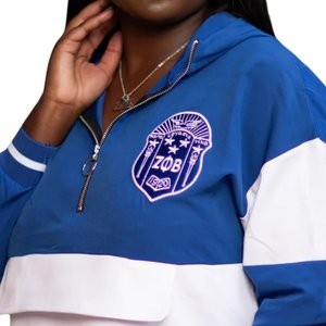 Zeta Phi Beta Blue Tracksuit Women Greek Letter Embroidered Two Piece Set Casual Athletic Streetwear - Product Image 5