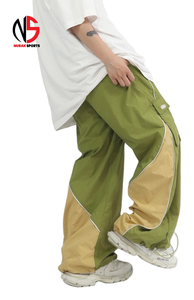 Wholesale Oversized Casual Polyester/Cotton Loose Windbreaker Sweat <b>Pant</b> NURAK Jogging Set Reflective Waterproof Men High - Product Image 2