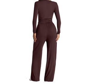 <b>Lightweight</b> Eco-Friendly 100% Polyester High Quality Training Jogging Wear Women's Winter 2-Piece Casual Hooded Fleece Tracksuit - Product Image 3
